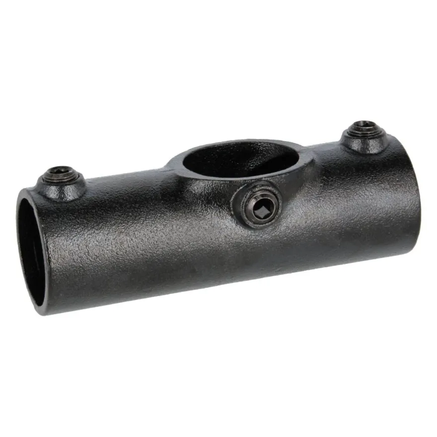 Rohrverbinder T-Verbinder lang schwarz 1 1/2