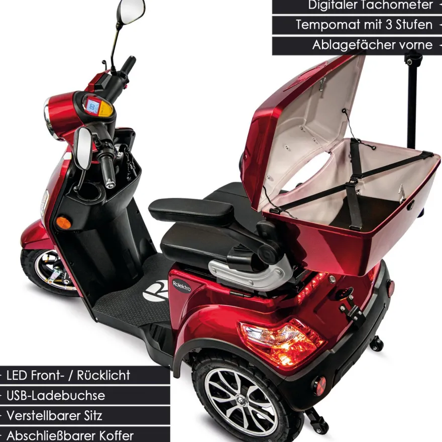 Rolektro E-Trike 25 V.3 Pro Dreirad Elektroroller Seniorenmobil mit Straßenzulassung