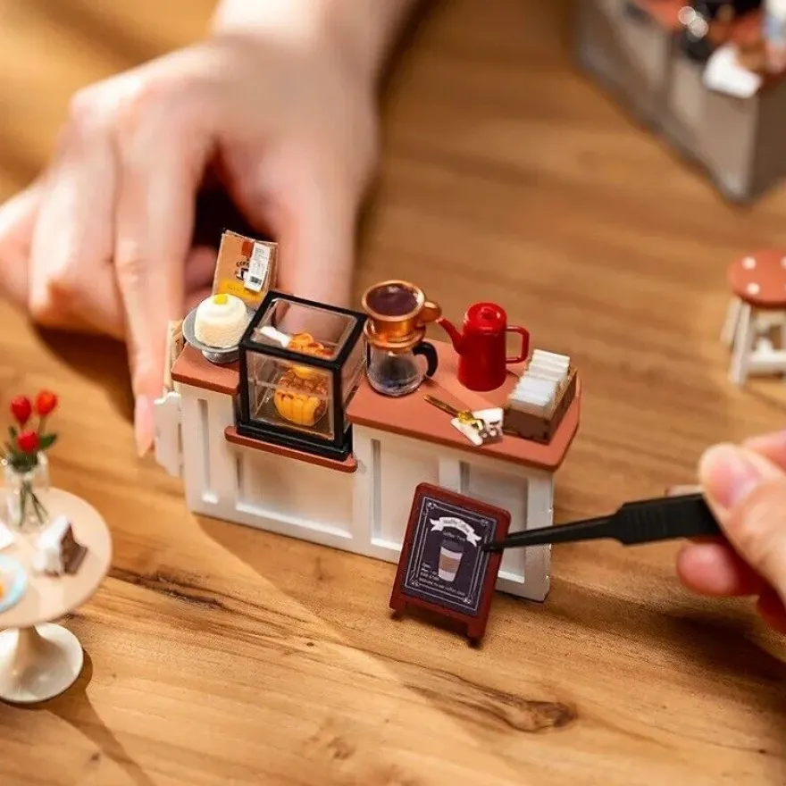 Rolife 3D-Holz-Puzzle DIY Coffee-Shop