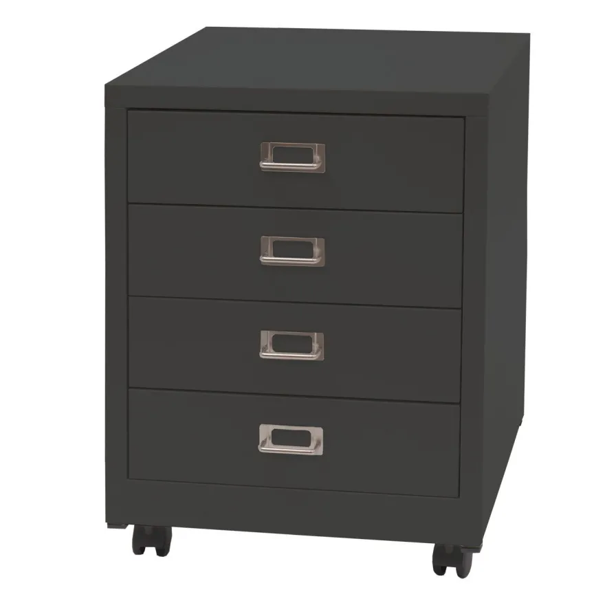 Rollcontainer HWC-L49, Schubladenschrank, Metall 55x40x41cm 4 Schubladen