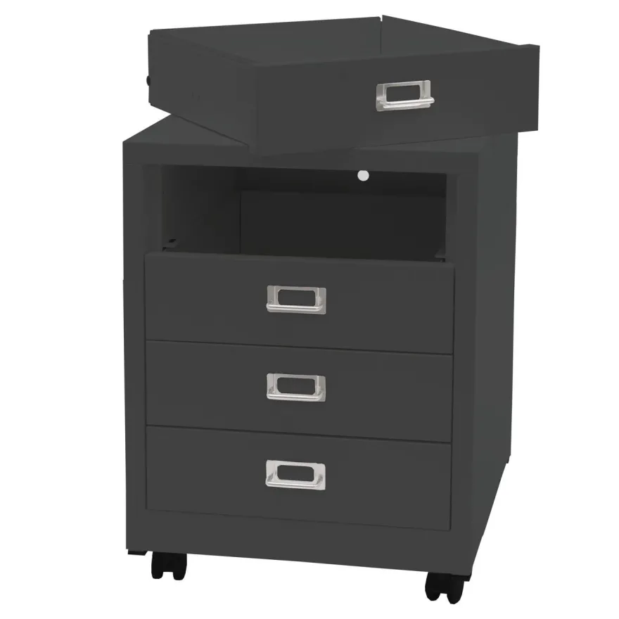 Rollcontainer HWC-L49, Schubladenschrank, Metall 55x40x41cm 4 Schubladen