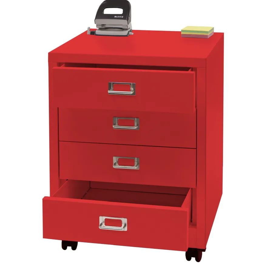Rollcontainer HWC-L49, Schubladenschrank, Metall 55x40x41cm 4 Schubladen