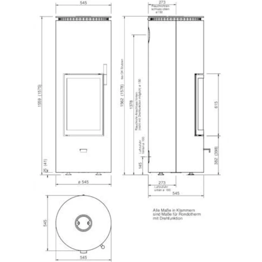 Rondotherm Speicher Kaminofen 7KW Champagner