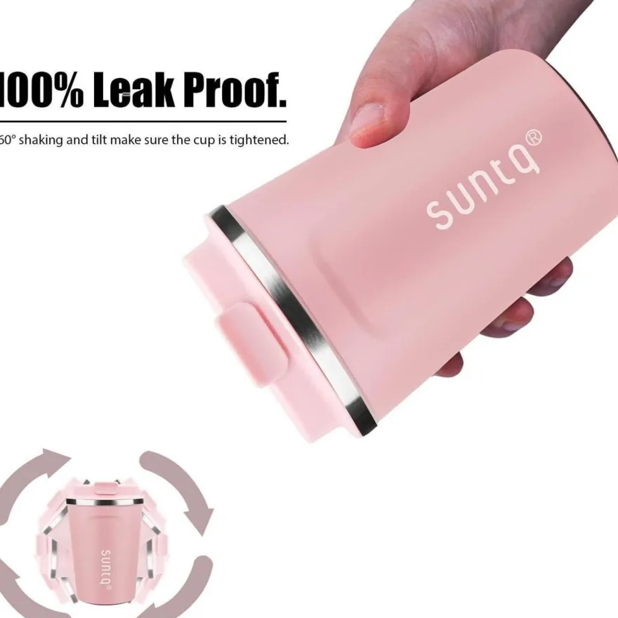 Rosa Edelstahl Kaffeebecher to go Thermobecher Doppelwand Isoliert 510ml