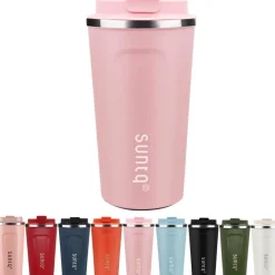 Rosa Edelstahl Kaffeebecher to go Thermobecher Doppelwand Isoliert 510ml