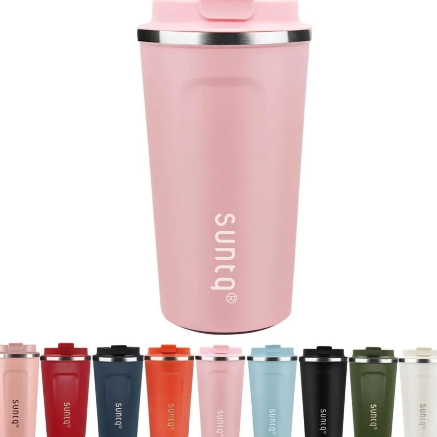 Rosa Edelstahl Kaffeebecher to go Thermobecher Doppelwand Isoliert 510ml