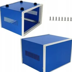Rosfix Gehäuse Metall Blau – 115x310x285 mm | für Elektronikprojekte