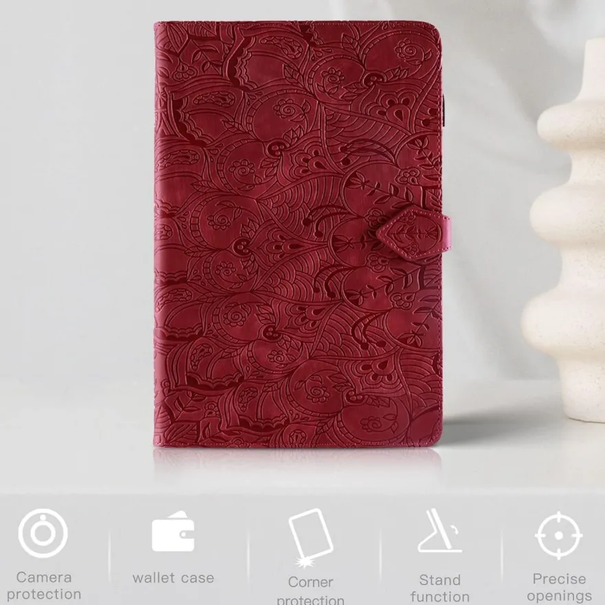 Rostsant Hülle für iPad 10. Generation (2022) 10,9 Zoll Rot in Lederoptik