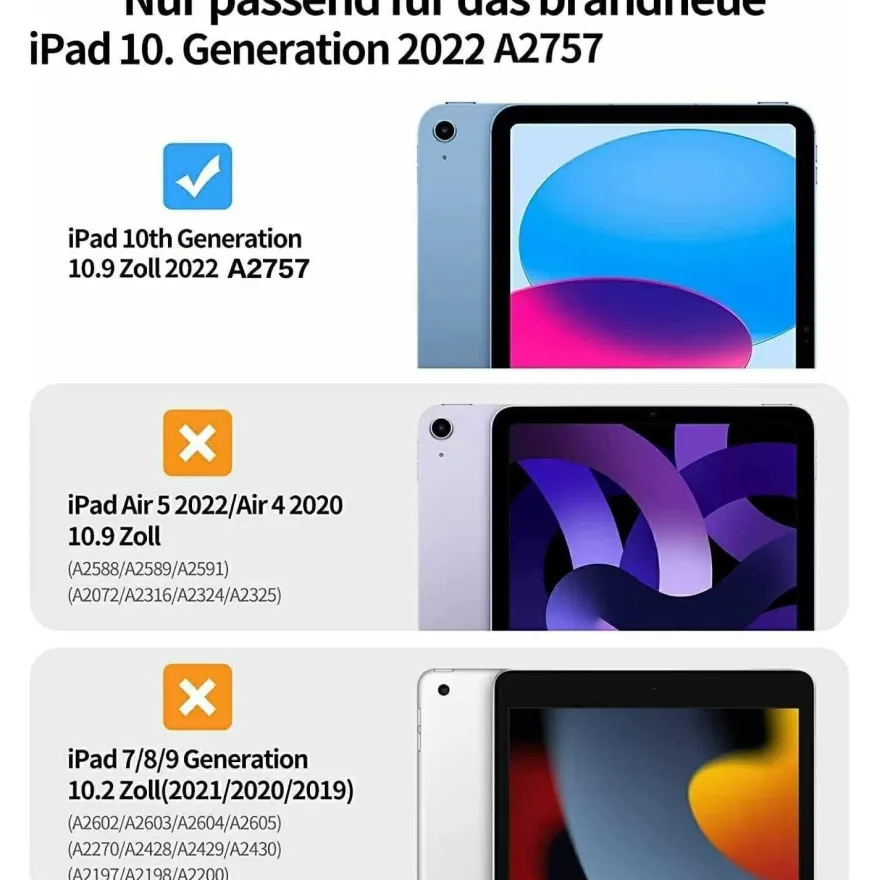 Rostsant Hülle für iPad 10. Generation (2022) 10,9 Zoll Rot in Lederoptik