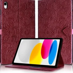 Rostsant Hülle für iPad 10. Generation (2022) 10,9 Zoll Rot in Lederoptik