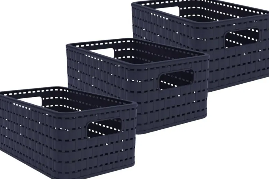 Rotho Aufbewahrungskorb A5 6 Liter Volumen 8873809 Kiste Country Rattan-Optik