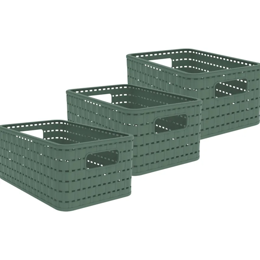 Rotho Aufbewahrungskorb A5 6 Liter Volumen 8873809 Kiste Country Rattan-Optik