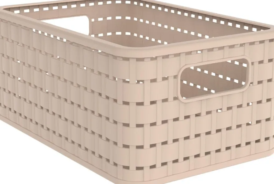 Rotho Aufbewahrungskorb A5 6 Liter Volumen 8873809 Kiste Country Rattan-Optik