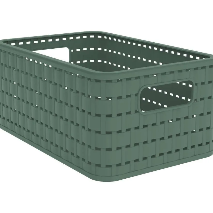 Rotho Aufbewahrungskorb A5 6 Liter Volumen 8873809 Kiste Country Rattan-Optik