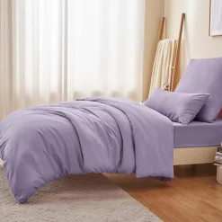 Ruikasi Bettwäsche 155x220 cm, 2-teilig, Lavendel, Mikrofaser, Bettbezug mit
