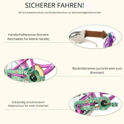 Rully Kinderfahrrad 12/14/16 Zoll Bike - höhenverstellbar, Rücktrittbremse, tützräder