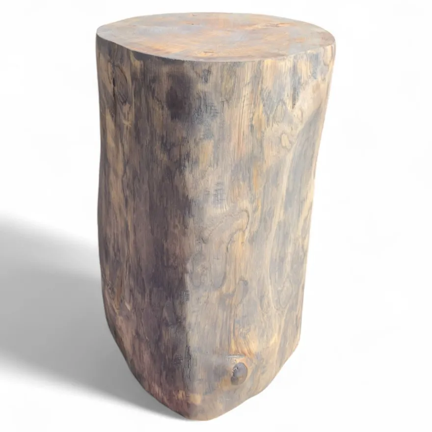 Runder Eichenholzstamm, Farbe Anthrazit, Eichenstamm, Eichenholz, Massivholz,