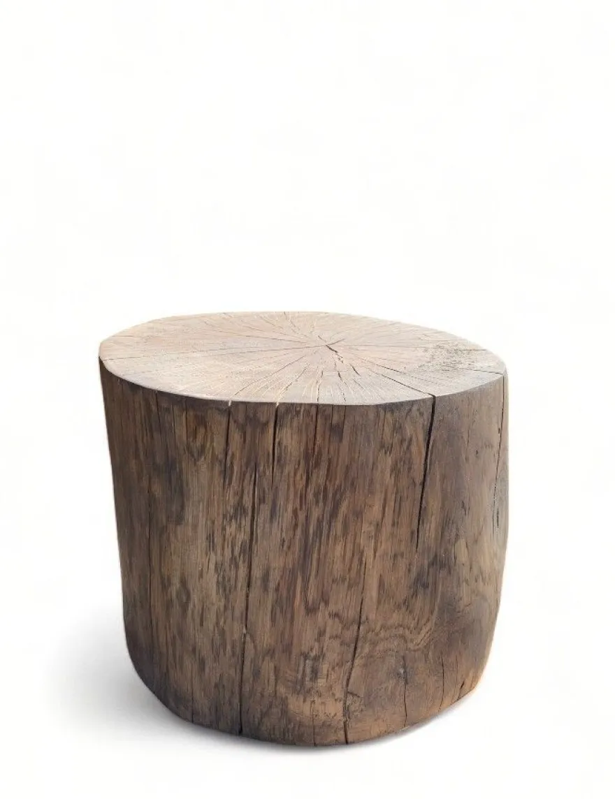 Runder Eichenholzstamm, Farbe Anthrazit, Eichenstamm, Eichenholz, Massivholz,
