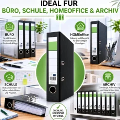 SAD 10er Pack Ordner Breit 8cm Ringordner marmoriert Aktenordner für Ablage