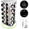 SAEIV Rotation Gewürzregal 20 Gewürzgläser Stehend Organizer 100ml