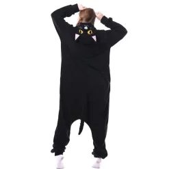 Sailor Moon Luna One-Piece Hooded Pyjama Cosplay Kostüm Winter Robe Schlafanzug