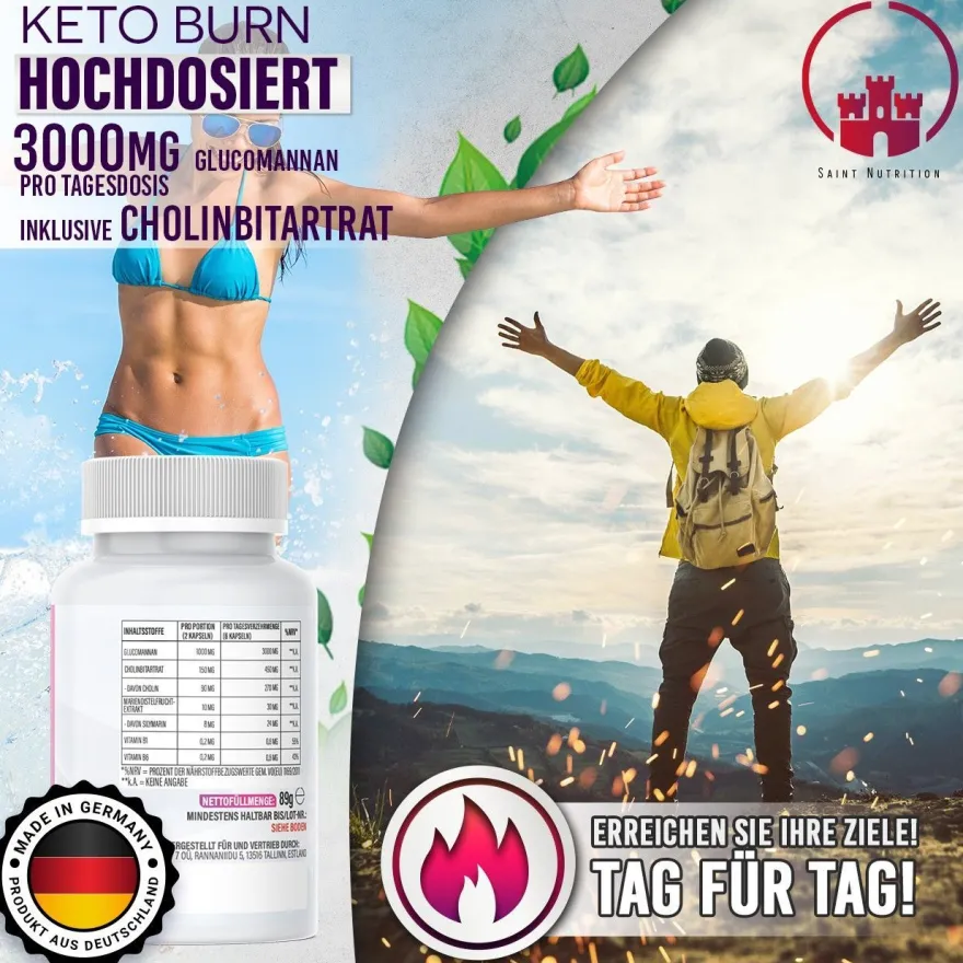 Saint Nutrition® Keto Burn - abnehmen - Stoffwechsel aktivieren