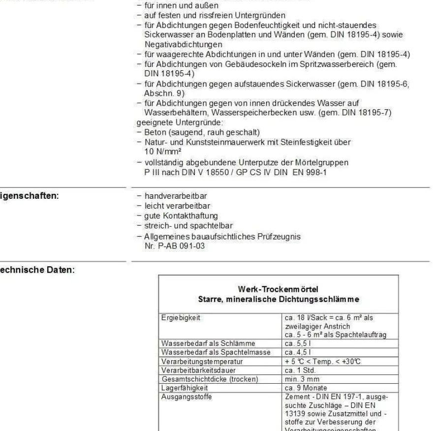 Sakret DS Dichtschlämme Dichtungsschlämme Abdichtung Dichtmörtel (25 kg)