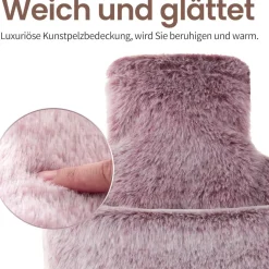 samply Wärmflasche 2L mit weichem Bezug für kalte Nächte - Lila