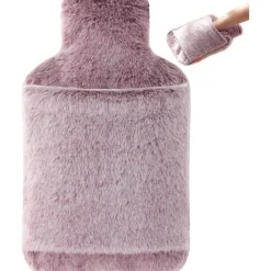 samply Wärmflasche 2L mit weichem Bezug für kalte Nächte - Lila