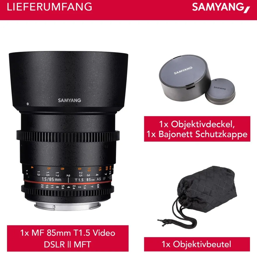 Samyang MF 85mm T1,5 Video DSLR II MFT