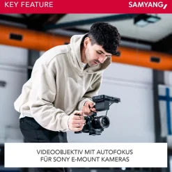 Samyang V-AF 45mm T1,9 FE Video-Objektiv für Sony E Kameraobjektiv Autofokus 8K