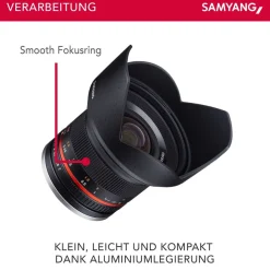 Samyang Weitwinkel Objektiv 12mm F2.0 APS-C OM-D E-M1 III OM-D DC-G91 Schwarz