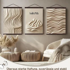 Sanauto Magnetische Posterleiste aus Nussbaumholz, 35cm Breite, für Bilder und