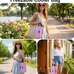 Saugnlbs Mini Kühltasche mit integrierten Kühlakkus, Isolierte Lunch-Tasche für