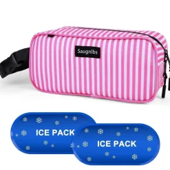 Saugnlbs Mini Kühltasche mit integrierten Kühlakkus, Isolierte Lunch-Tasche für