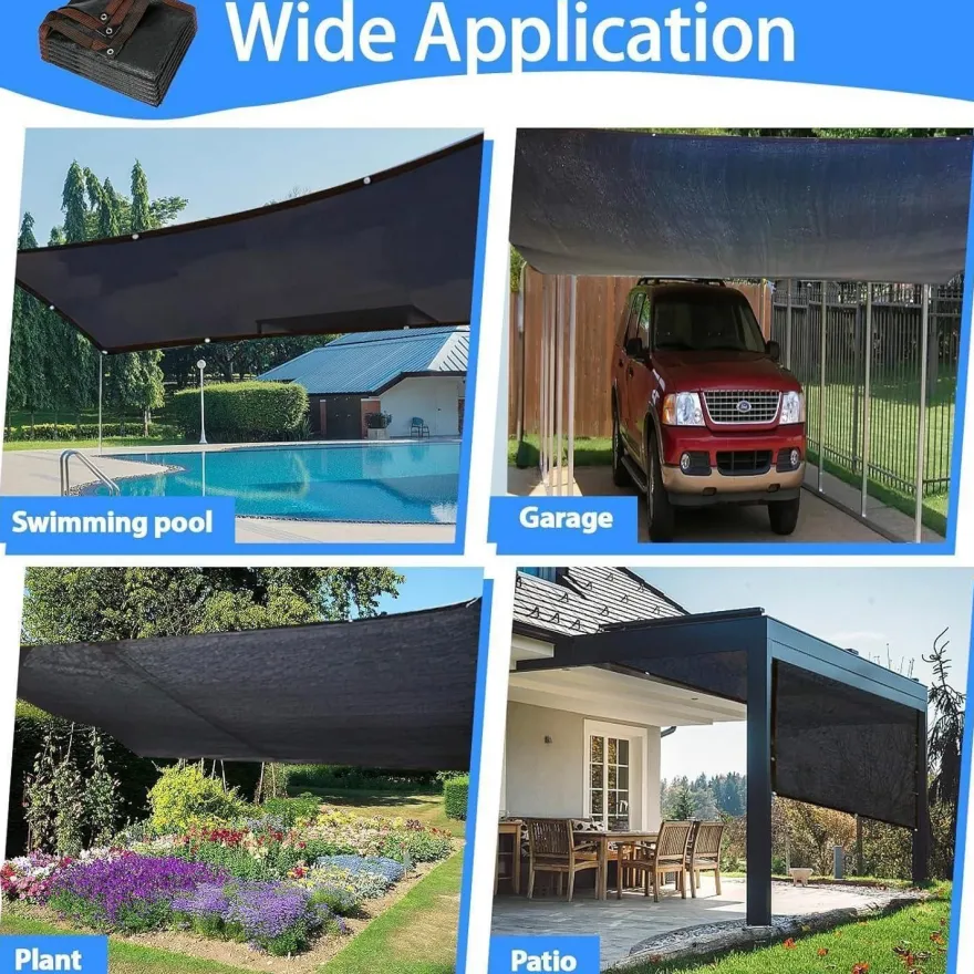 Schattierungsnetz 2x2m für Gewächshaus Schattiernetz Sonnensegel 90% Shading
