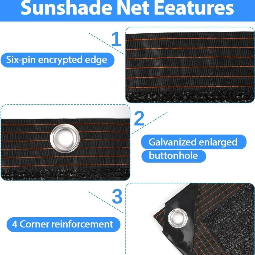 Schattierungsnetz 2x2m für Gewächshaus Schattiernetz Sonnensegel 90% Shading