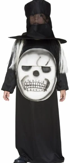 schauriges Kinder Kostüm Totenkopf o. Monster 7-12 J. Jungen Mädchen Halloween