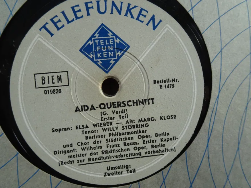 Schellack 78 rpm Telefunken Regimentstochter Aida Rigoletto Querschnitt