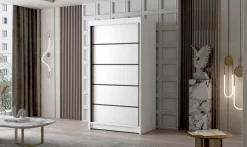 Schiebetürkleiderschrank LETTO IV 100 mit Kleiderstange Kleiderschrank Flurschrank