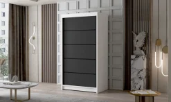 Schiebetürkleiderschrank LETTO IV 100 mit Kleiderstange Kleiderschrank Flurschrank