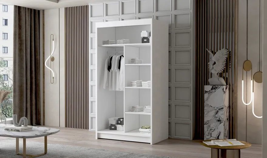 Schiebetürkleiderschrank LETTO IV 100 mit Kleiderstange Kleiderschrank Flurschrank