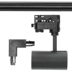 Schienensystem Komplett-Set 2x2m+2x1m Schiene, 4x L-Verbinder, 10x Lampe Schwarz