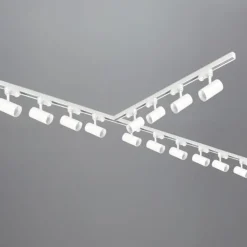 Schienensystem Komplett-Set 1m + 2m + 2m 14xLampe T-Verbinder Netzteil, Kappe Weiß