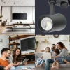 Schienensystem Komplett-Set weiße Schiene 2m+1m, 5x L-Lampe Schwarz, L-Weiche
