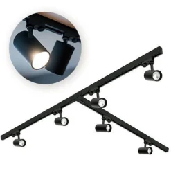 Schienensystem Komplett-Set 3x1m, T-Verbinder, I-Verbinde 6x Lampe, 3x Kappe