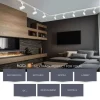 Schienensystem 10x GU10 Lampe 1m Schiene 2m Schiene L-Verbinder Netzteil, Kappe Weiß