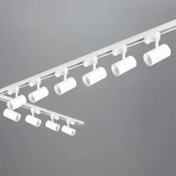 Schienensystem 10x GU10 Lampe 1m Schiene 2m Schiene L-Verbinder Netzteil, Kappe Weiß
