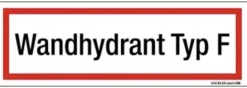 Schild Zusatzschild Wandhydrant Typ F Folie selbstklebend