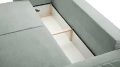 Schlafsofa California Schwarz mit Schlaffunktion und Bettkasten Couch für Wohnzimmer